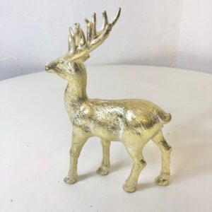 X'MAS DECO REINDEER GOLDISH (S) H22CM/EA
