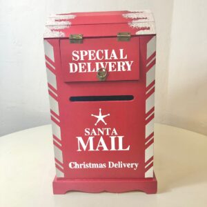 X'MAS DECO SANTA MAIL WOOD+IRON 23X23X38