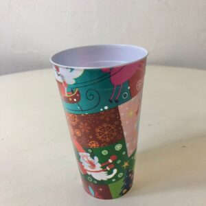PLASTIC GLASS XMAS THEME 7.5X12.5CM/EACH