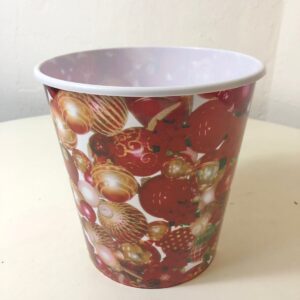 PLASTIC POPCORN BUCKETCHIRSTMAS D20X19.5