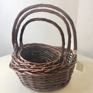 BASKET SET WICKER HAMPER BROWN 3PCS/SET