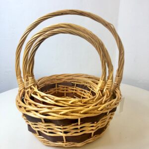 BASKET SET WICKER HAMPER ROUND 3PCS/SET