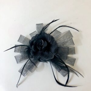 HAIR ACCES.VINTAGE FLORAL FEATHER 10X23C
