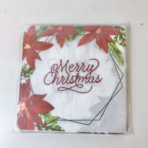 SERVIETTE XMAS POISENTA  33X33CM 20PC/PK