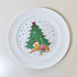 PLASTIC PLATE ROUND X'MAS D22CM/EACH