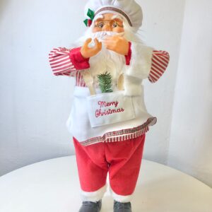 STANDING SANTA CHEF WITH PLATE H60CM/EAC
