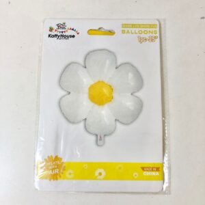 FOIL BALLOON FLOWER WHT/YEL (S) 18"/EACH