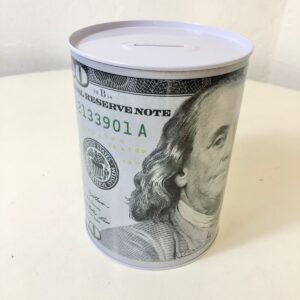 IRON MONEY TIN USD (L) 12X16CM/EACH