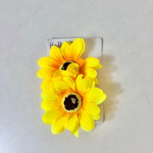 HAIR CLIP SUNFLOWER ON CARD 8CM/EACH