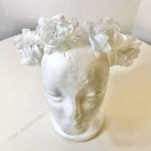 HEADRING WEDDING WHITE ROSES D20CM/EACH