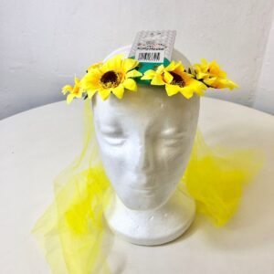 HEADRING WITH VEIL SUNFLOWER/EACH