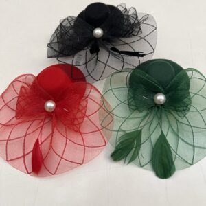 Hat clip vintage derby organza 10x20cm