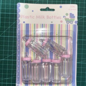 7PK5.5x2CM PLASTIC MILKBOTTLES/EA.PACK