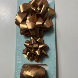 BOWS&RIBBON SET MATTE 4”/2.5”L10M/CARD