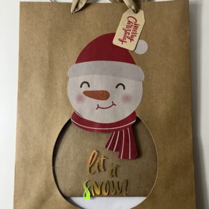GIFT BAG XMAS BROWN WINDOW (L)32x42x11.5