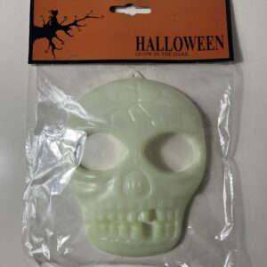 GLOW IN THE DARK SKULL FACE 21.5x16.5CM