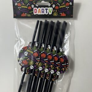 PARTY PAPER STRAWS HALLOWEEN L19.5CM