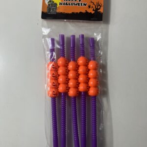 STRAWS PUMPKIN HEADS 5PCS/PACK/EA.PK