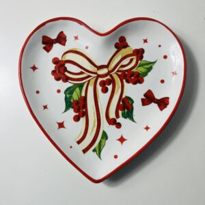 XMAS PLATE HEART SHAPE 20*20CM/EACH