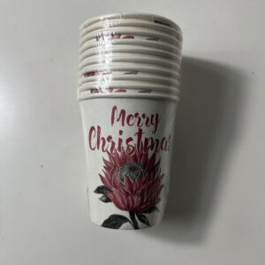 PARTY PAPER CUPS M.CHRISTMAS FLOWER 10PC