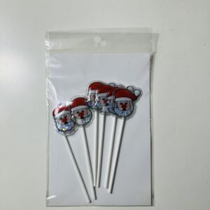CAKE TOPPER SANTA STARS 6PCS/PK L 10CM/PK