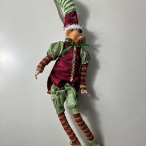 XMAS DECO HANGING ELF WITH BELLS L60CM