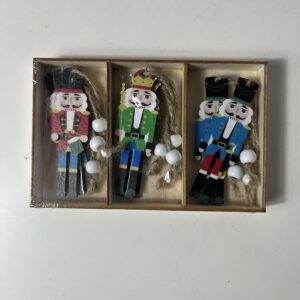 XMAS DECO 9PCS BOX WOODEN NUTCRACKER/EA