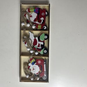 XMAS WOODEN DECO SANTA 9PCS BOX/EACH
