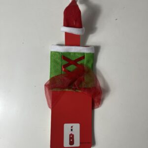 WINE BOTTLE COVER ELF WITH LACE 12CM/EACH