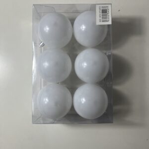 XMAS DECO BALL WHITE 8CM 6PCS/BOX