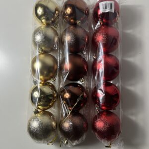XMAS BALL 8CM 5PCS/ONE COLOR/EACH