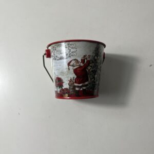 IRON BUCKET WITH HANDLE XMAS 8.5x7x6CM