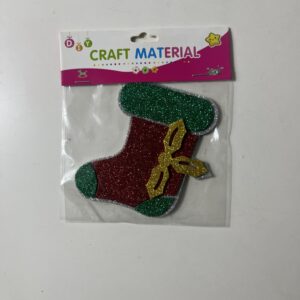 STICKER EVA GLITTERISH STOCKING 9CM/EACH