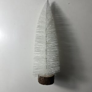 XMAS TREE PINE ON WOOD BASE WHITE H30CM