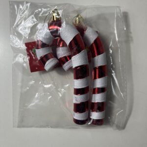 XMAS DECO CANE HANGING 14x6x2CM 2PC/