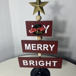 IRON TABLE DECO JOY MERRY BRIGHT 27X14X9