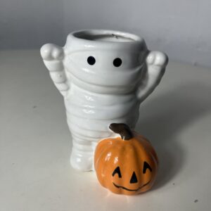 CERAMIC DECO MUMMY PUMPKIN 4X8.5X10CM/EA