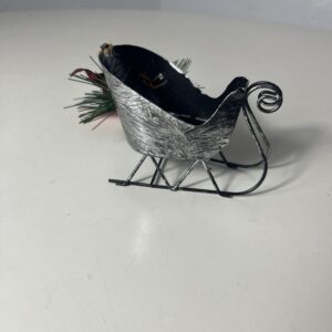 XMAS DECO IRON SLEIGH WITH BOW 10X4X6.5C