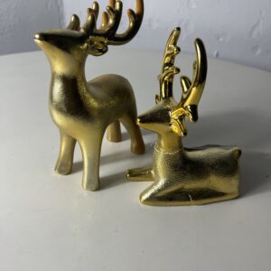 XMAS DECO CERAMIC DEER GOLD+-10X17
