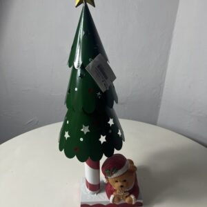 IRON DECO TREE WITH BEAR B/O 19.5X15X53C