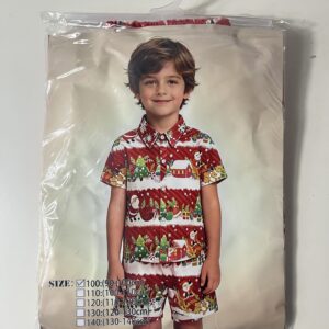 COSTUME KIDS BOY XMAS SHIRT&HALF PANTS