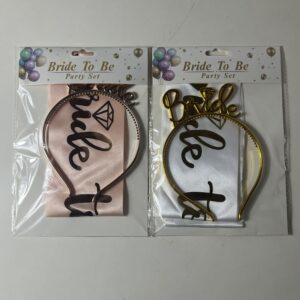 PARTY SET BRIDE TO BE (A/BAND+SASH)SET