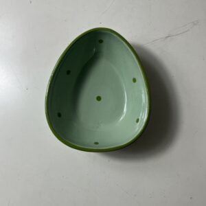 CERAMIC PLATE EGG SHAPE DOTS 10.5X12.5X4