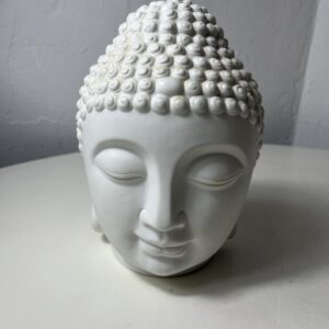 CERAMIC DECO BUDDHA FACE WHITE (S) H20CM