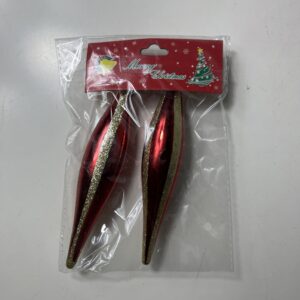XMAS DECO TEAR DROP L16CM 2PC/PK