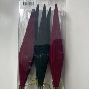 XMAS DECO TEAR DROP VELVAT 3X17CM 6PC/B