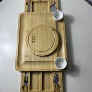 WOODEN PLATE SET WITH UTENSILS /SET