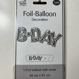 FOIL BALLOON B-DAY 48X91CM/EACH