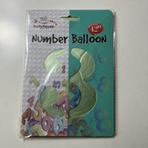 FOIL BALLOON 40”NUMBERS MINT TULLE/EACH