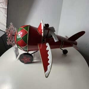 IRON DECO XMAS PLANE GLITZ 67X65X40CM/EAC